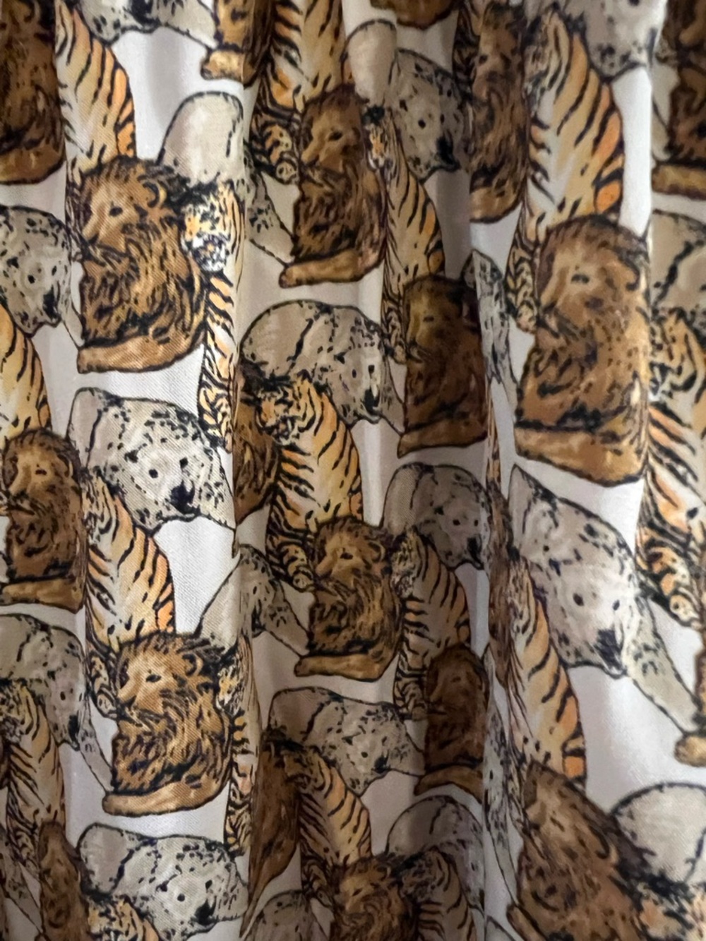 Mayle Lion, Tiger Bear Print Cream and Brown Mini Dress Sz 6 limited edition - Picture 2 of 6